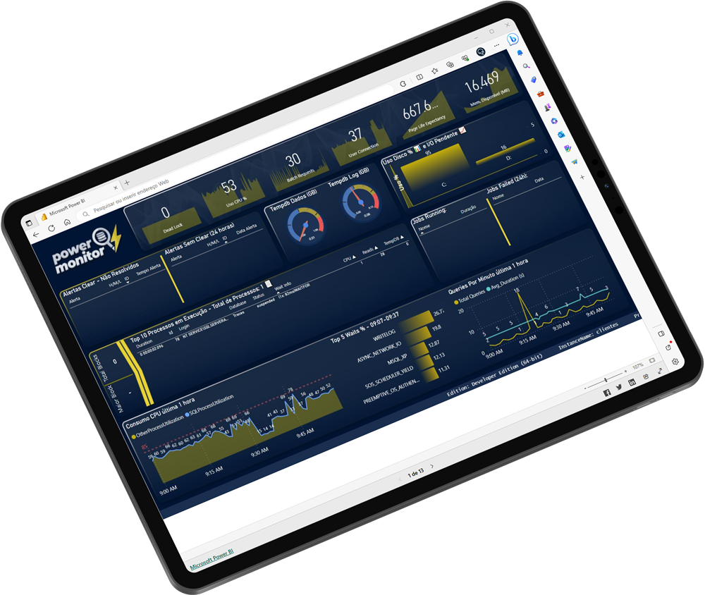 Power Alerts Dashboard on tablet